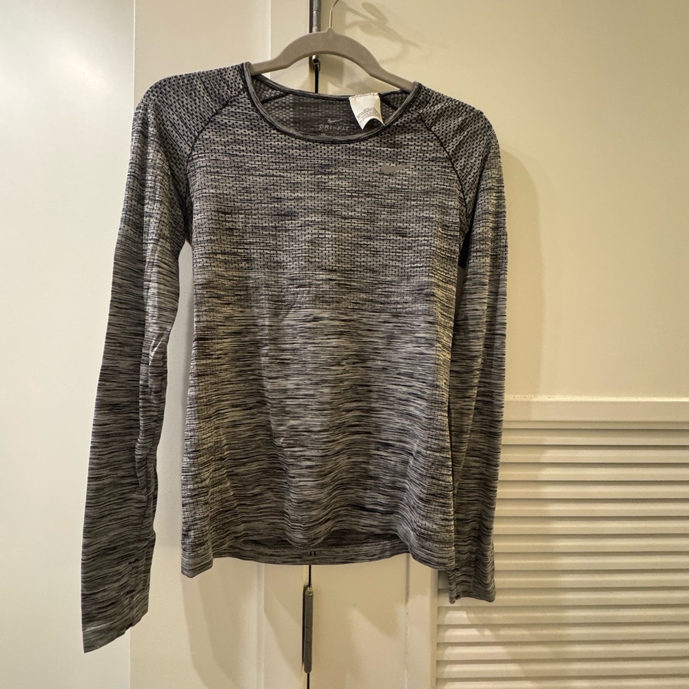 Nike Dri-Fit Gray Long Sleeve Running Shirt